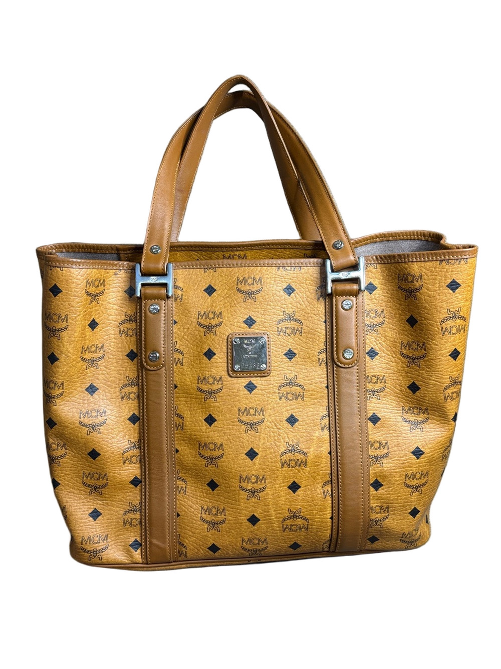 MCM Cognac Visetos Shopper Tote — COA Included